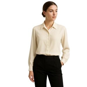 Vintage Yves St. Clair Women’s‎ Ivory Long Sleeve Blouse Size 12 (M/L)